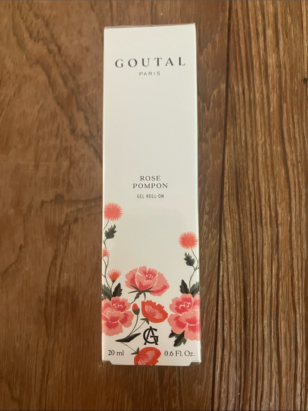 Goutal Rose Pompon Gel Roll-On — White & Coral Floral Box